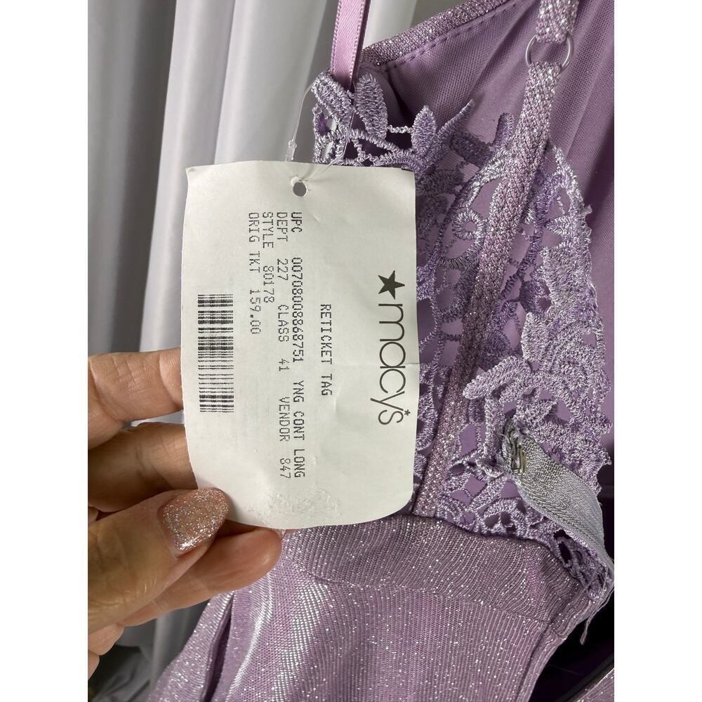 City Studios Juniors Glitter Ball Gown Lavender Size 12 Prom Formal NWT - Picture 7 of 7